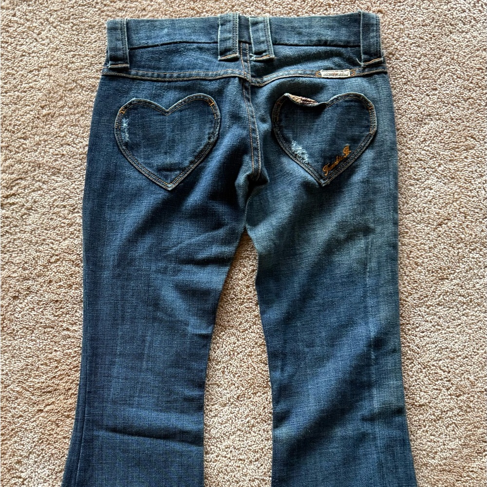 Frankie B. Denim Jeans with Heart Pockets - Picture 2 of 5